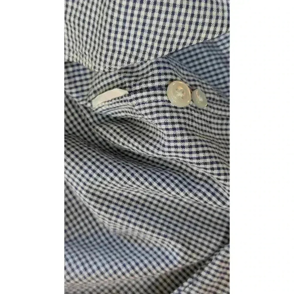 J. CREW Classic Cotton Poplin Dress Shirt in Micro Gingham check blue Large - Picture 5 of 7